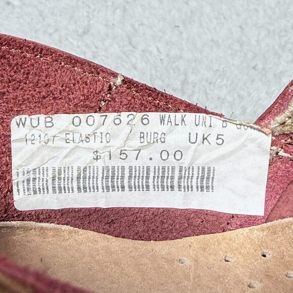 George Cox Walk Elastic Womens Size 7 Slip On Shoes Burgundy Leather Crepe Sole - Picture 9 of 11